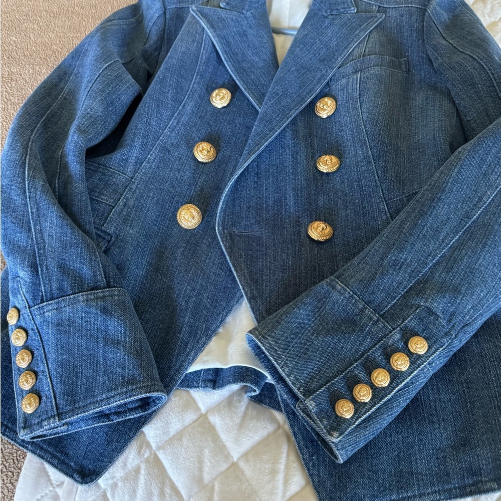 Denim Balmain Blazer Size 44 - Picture 4 of 7